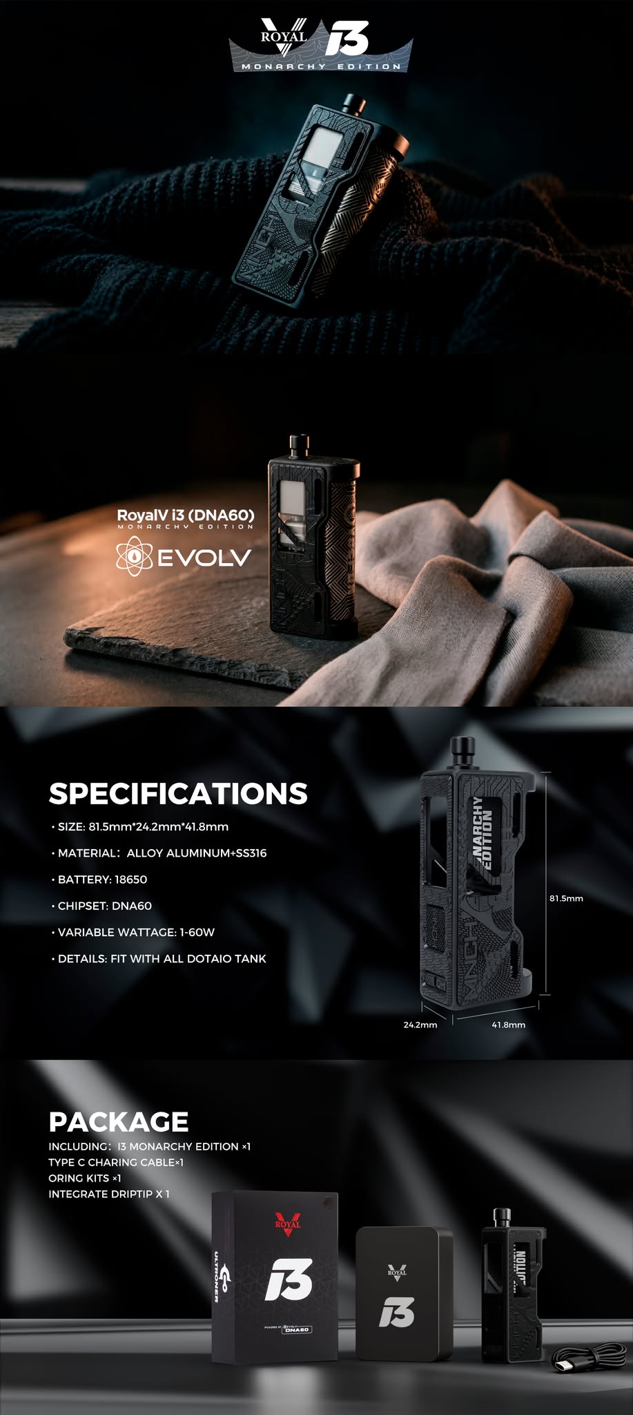 ROYAL V i3 AIO DNA60 (Monarchy Edition) ($40.00 Discount!)  Coil Clout