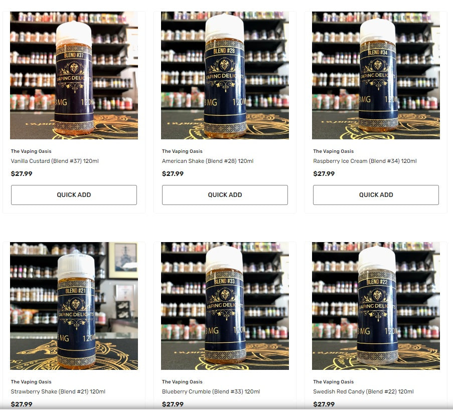 Liquids (60+ Options. 100/120ml. 3mg & Salts. Premium Brands. Lowest Prices)